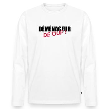 Mover Frachtführer Déménageur Déménagement - Men's Premium Organic Long Sleeve Shirt - white - Front - Nico (187cm)