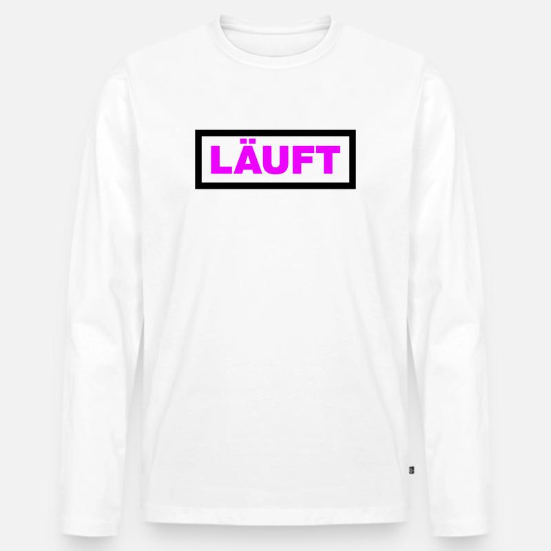 Läuft - Männer Premium Bio Langarmshirt - Weiß