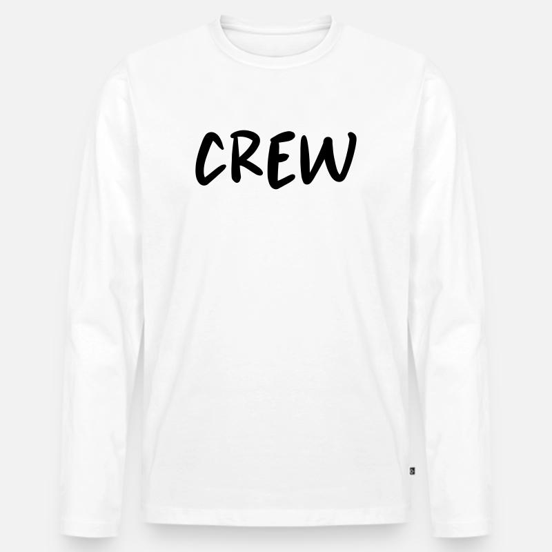 Crew - Männer Premium Bio Langarmshirt - Weiß