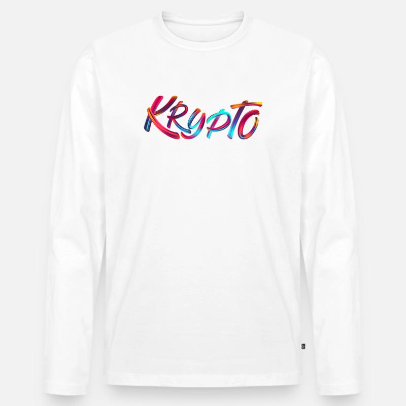 Krypto / Crypto - Männer Premium Bio Langarmshirt - Weiß