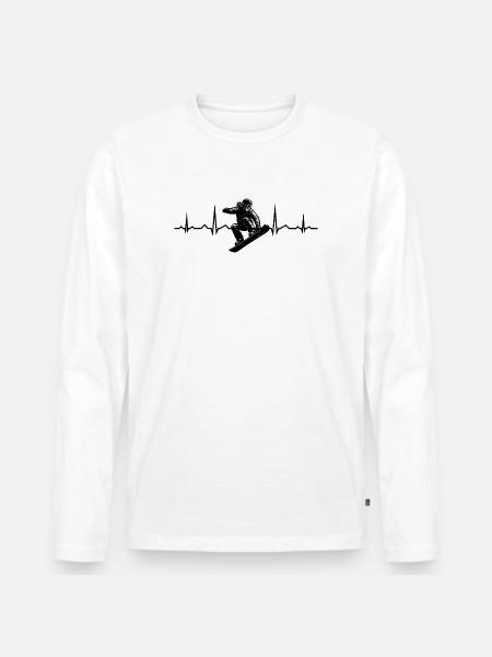 Snowboard motif with recognition value - Men's Premium Organic Long Sleeve Shirt - white