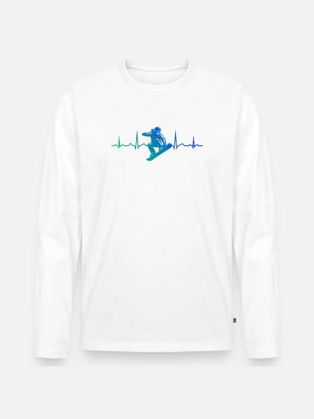Compact snowboard design for snowboard - Men's Premium Organic Long Sleeve Shirt - white