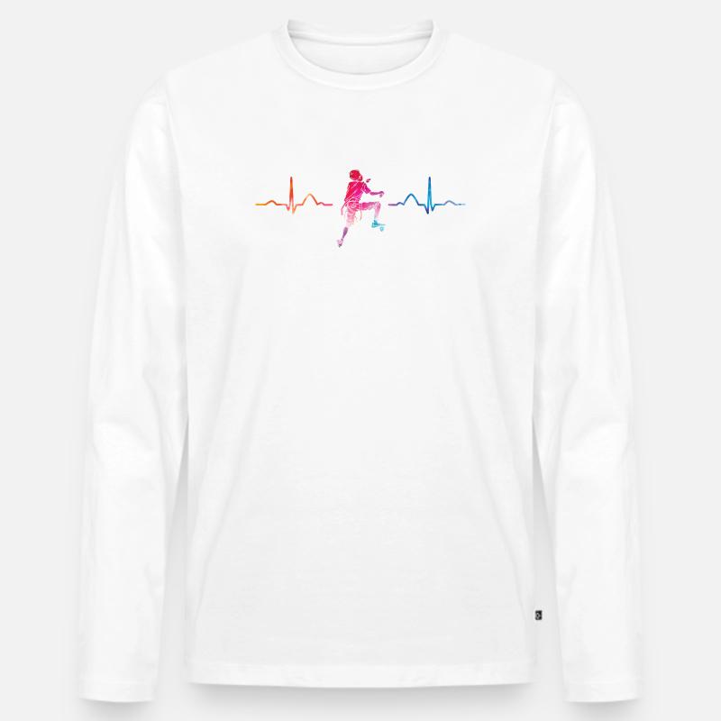 Boulderer Herzschlag Boulder Bouldern - Männer Premium Bio Langarmshirt - Weiß