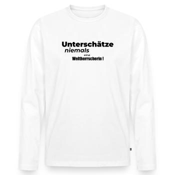 World ruler - Men's Premium Organic Long Sleeve Shirt - white - Front - Nico (187cm)
