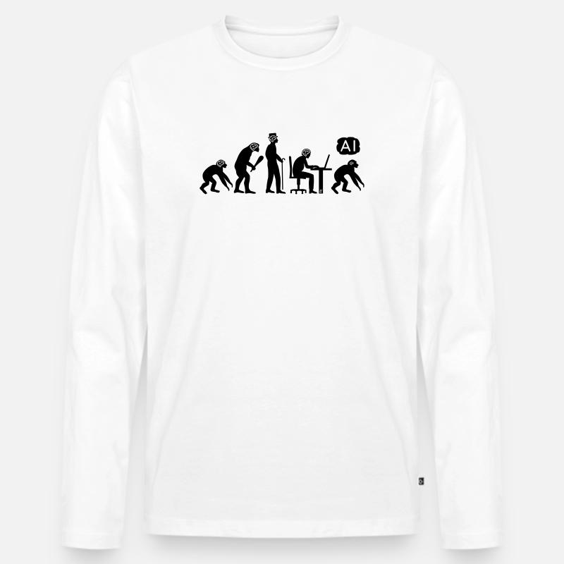 AI-volution - Männer Premium Bio Langarmshirt - Weiß