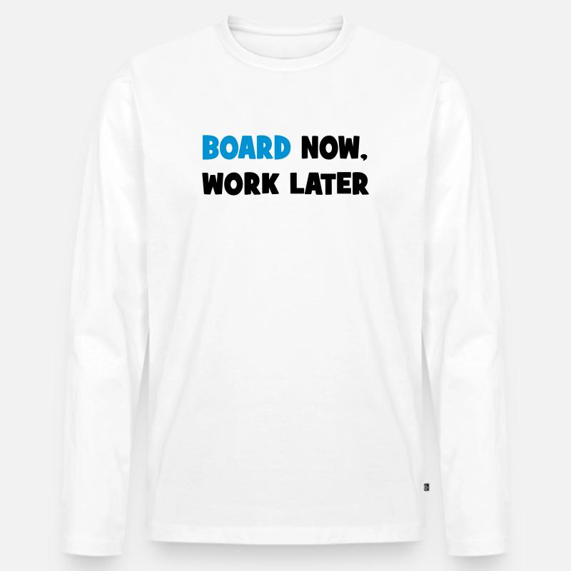 SNOWBOARD - Männer Premium Bio Langarmshirt - Weiß