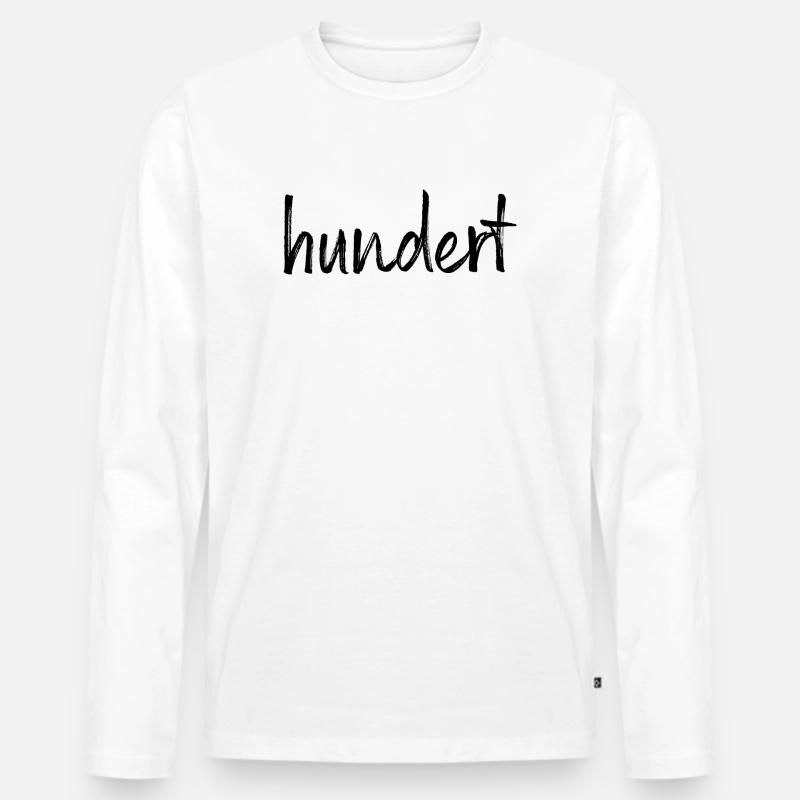 100 hundert Jubiläum Jahrestag Geburtstag Geschenk - Männer Premium Bio Langarmshirt - Weiß