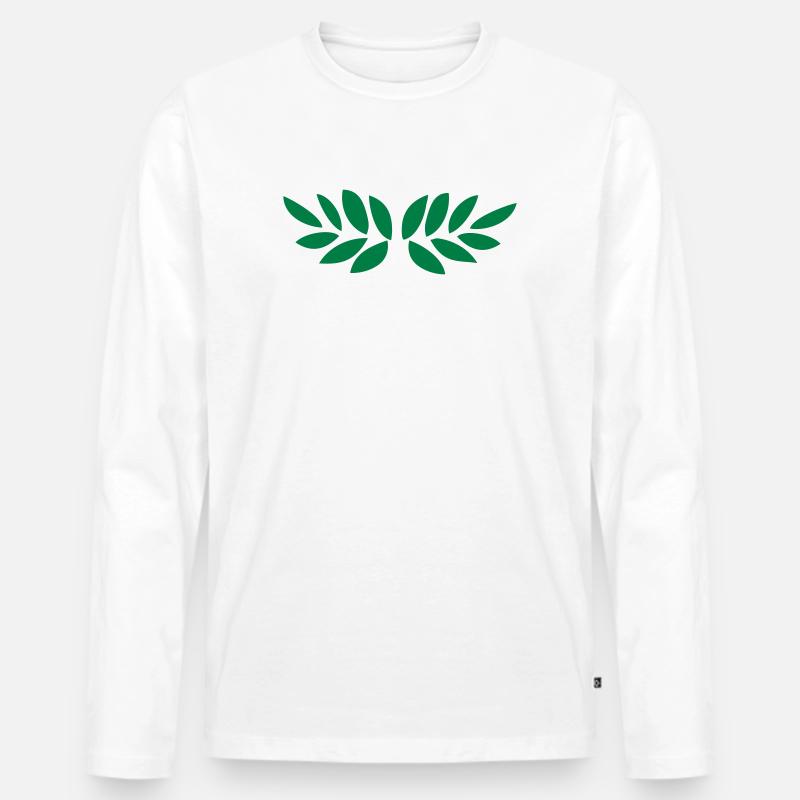 Lorbeerkranz - Männer Premium Bio Langarmshirt - Weiß