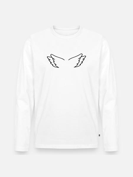 Alas de ángel - Camiseta ecológica prémium de manga larga para hombre - blanco