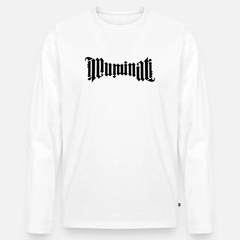 Ambigramm Illuminati - Männer Premium Bio Langarmshirt - Weiß