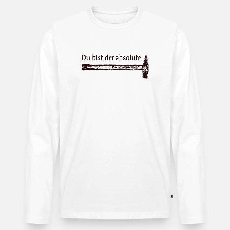 Du bist der absolute Hammer - Männer Premium Bio Langarmshirt - Weiß