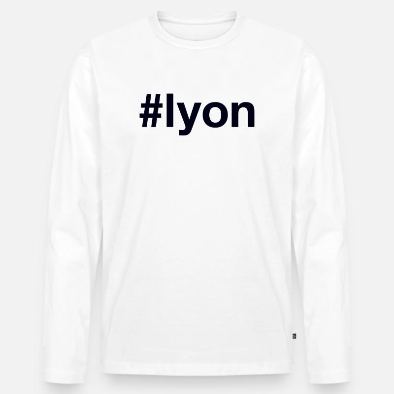 LYON Hashtag - Männer Premium Bio Langarmshirt - Weiß