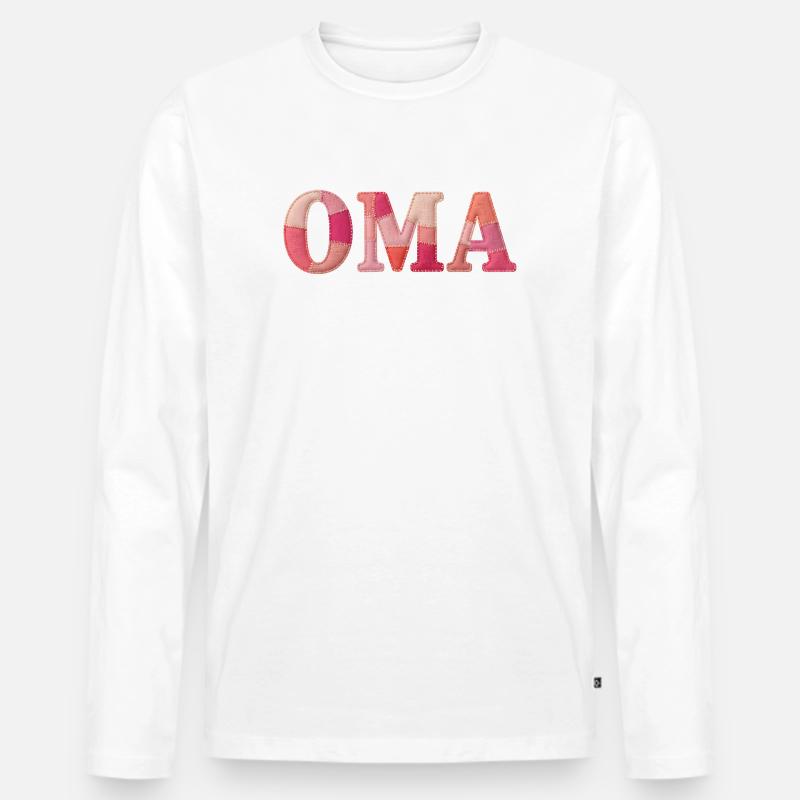 OMA Cozy Patchwork Statement Gift - Men's Premium Organic Long Sleeve Shirt - white