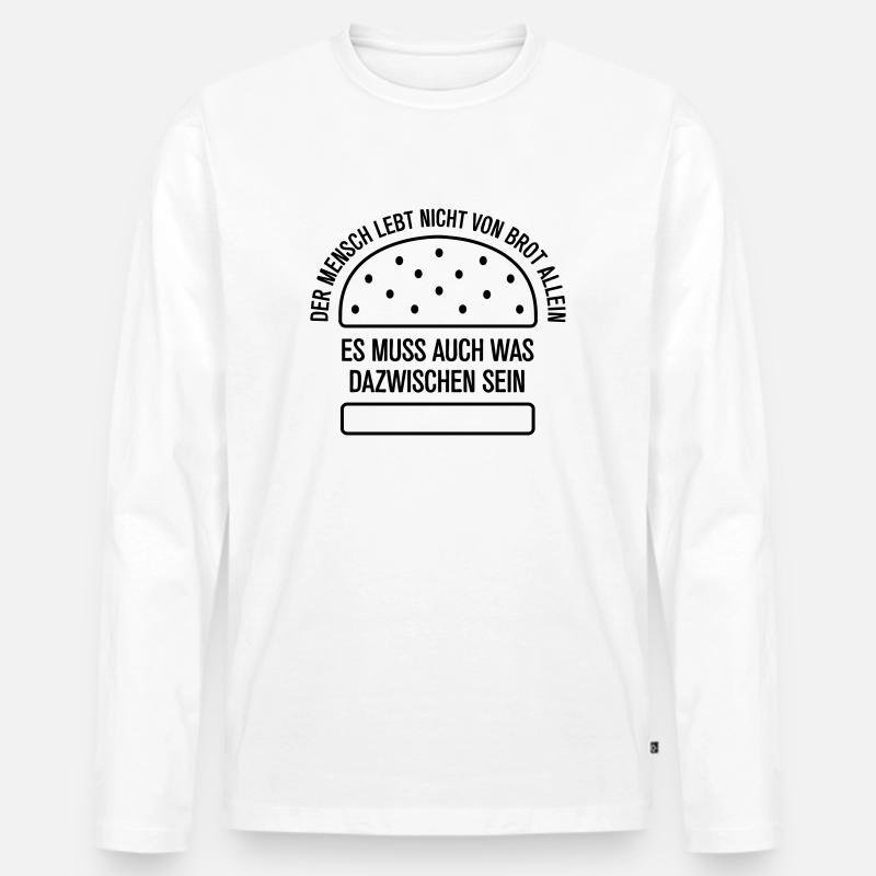 Zeit zu Grillen | Burger & Fleisch - Männer Premium Bio Langarmshirt - Weiß