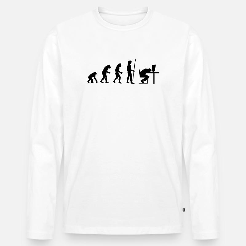evolution_pc_4 - Männer Premium Bio Langarmshirt - Weiß