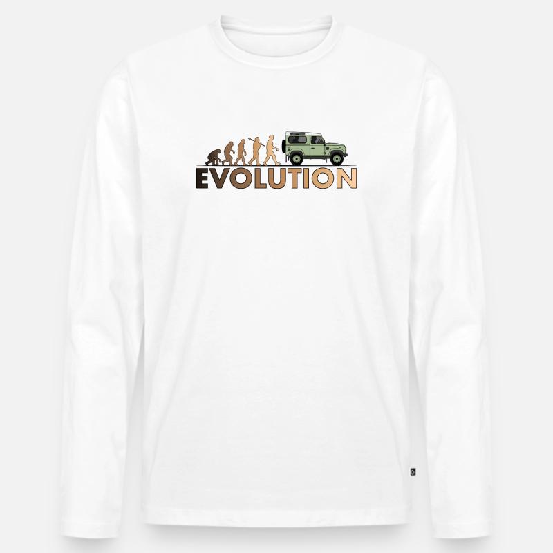 Defender 90 Evolution - Männer Premium Bio Langarmshirt - Weiß