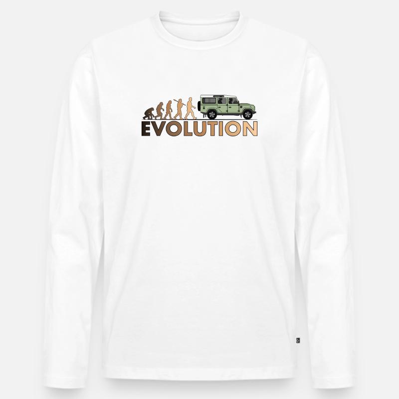 Defender 110 Evolution - Männer Premium Bio Langarmshirt - Weiß
