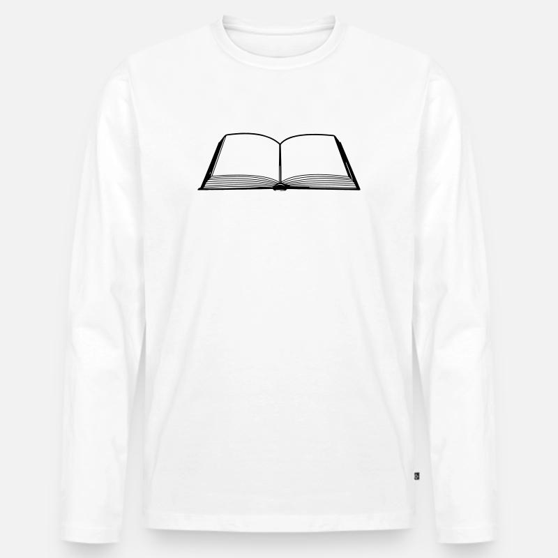 Buch leeren - Männer Premium Bio Langarmshirt - Weiß