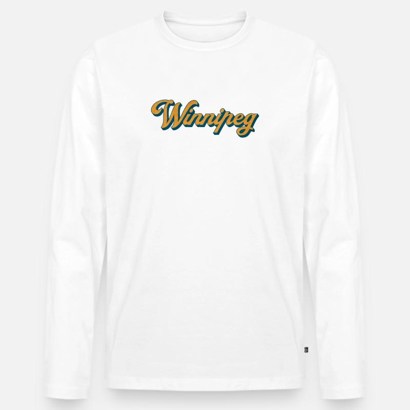 Winnipeg Retro Script - Männer Premium Bio Langarmshirt - Weiß