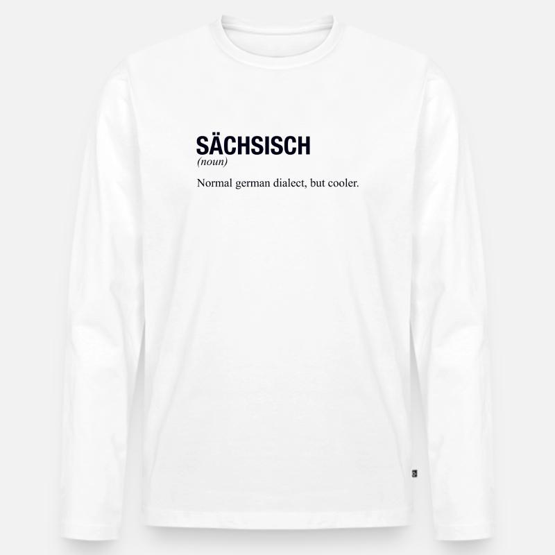 SÄCHSISCH Sachsen - Männer Premium Bio Langarmshirt - Weiß