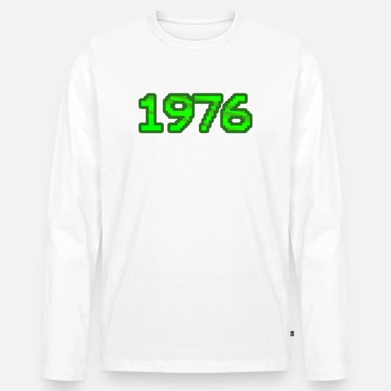 Nerd 1976 - Männer Premium Bio Langarmshirt - Weiß