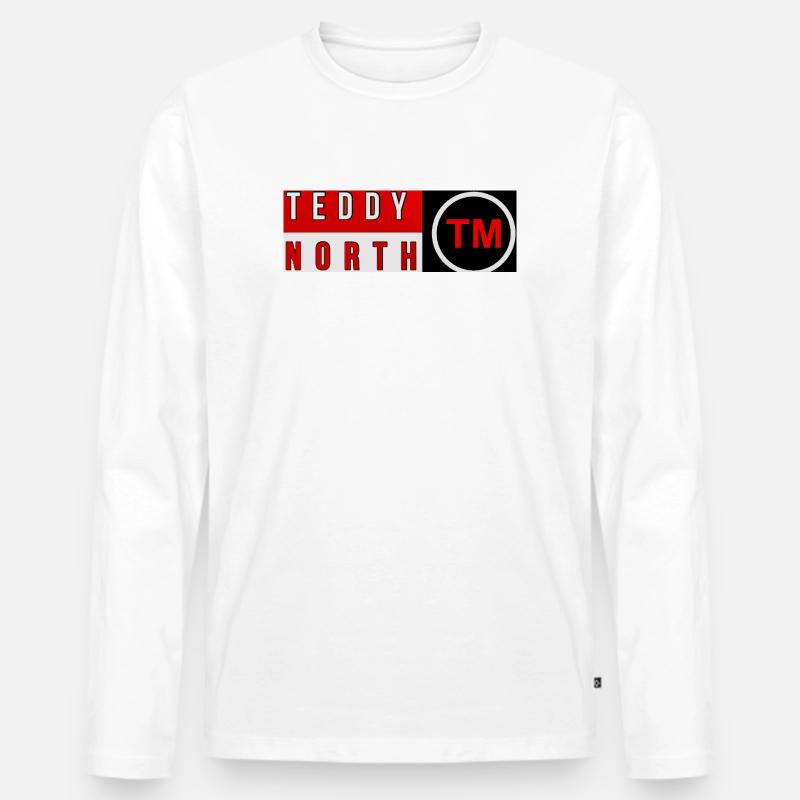 Teddy North Markenlogo - Männer Premium Bio Langarmshirt - Weiß