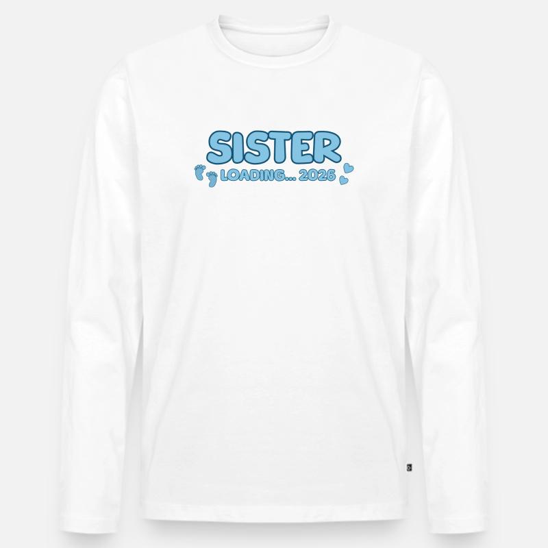 Sister Loading 2026 – Große Schwester - Männer Premium Bio Langarmshirt - Weiß