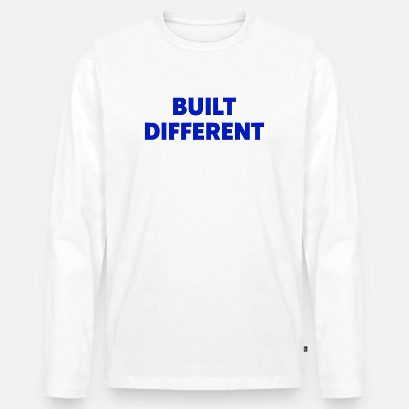 Built Different Motivation Style - Männer Premium Bio Langarmshirt - Weiß