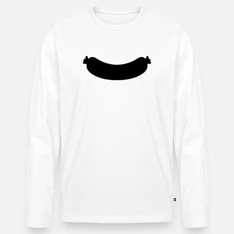 Wurst - Männer Premium Bio Langarmshirt - Weiß