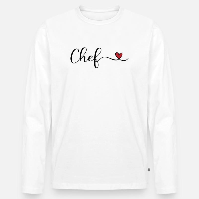 Chef - Männer Premium Bio Langarmshirt - Weiß