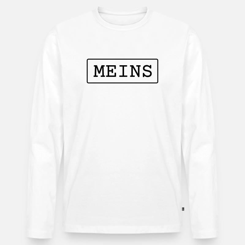 Meins - Männer Premium Bio Langarmshirt - Weiß
