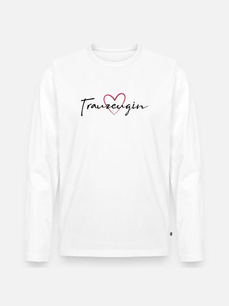 Maid of trustee heart hen party - Men's Premium Organic Long Sleeve Shirt - white
