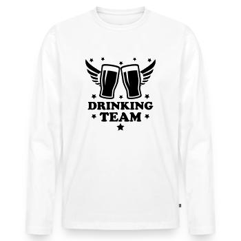 12 Drinking Team zwei glas Bier Prost - Männer Premium Bio Langarmshirt - Weiß - Vorne - Nico (187cm)