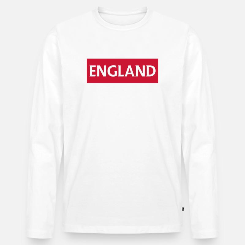 England Wandbild Motiv mit Küste - Männer Premium Bio Langarmshirt - Weiß