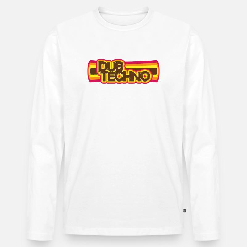 Dub Techno Retro Psychedelia - Männer Premium Bio Langarmshirt - Weiß