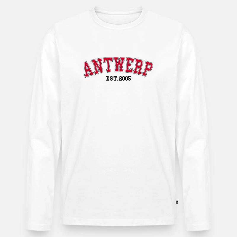 Antwerpen Est. 2005 - Männer Premium Bio Langarmshirt - Weiß