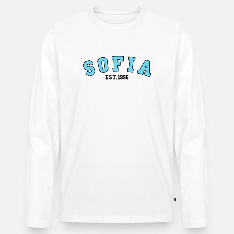 Sofia gegründet 1996 - Männer Premium Bio Langarmshirt - Weiß