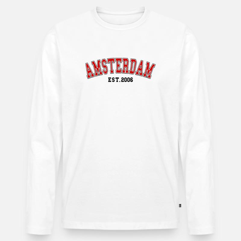 Amsterdam Gründung 2006 - Männer Premium Bio Langarmshirt - Weiß