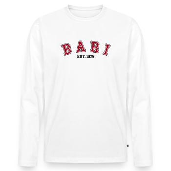 Bari Est. 1976 - Men's Premium Organic Long Sleeve Shirt - white - Front - Nico (187cm)