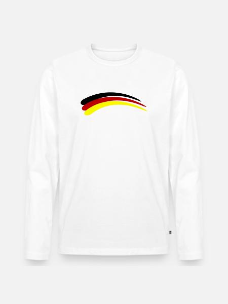Germany Flag Line - Men's Premium Organic Long Sleeve Shirt - white