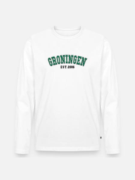 Groningen Est. 2006 - Männer Premium Bio Langarmshirt - Weiß