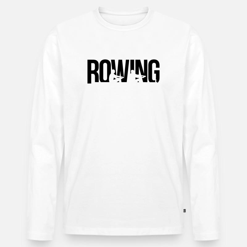 rowing Rudern - Männer Premium Bio Langarmshirt - Weiß