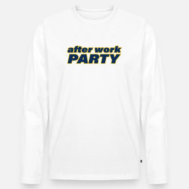 AFTER WORK PARTY - Männer Premium Bio Langarmshirt - Weiß