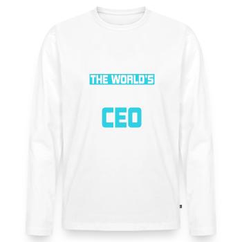 Officially The World's Coolest CEO - Men's Premium Organic Long Sleeve Shirt - white - Front - Nico (187cm)