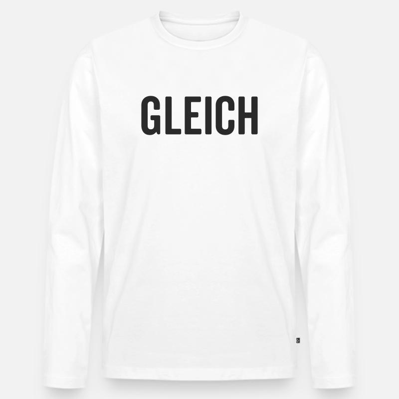 Gleich Statement Design - Männer Premium Bio Langarmshirt - Weiß