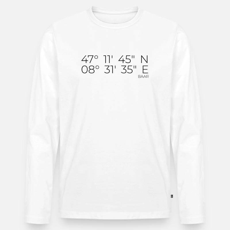 Koordinaten Baar - Männer Premium Bio Langarmshirt - Weiß