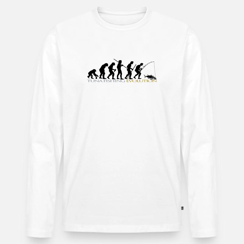 EVOLUTION DES ANGELNS - Männer Premium Bio Langarmshirt - Weiß