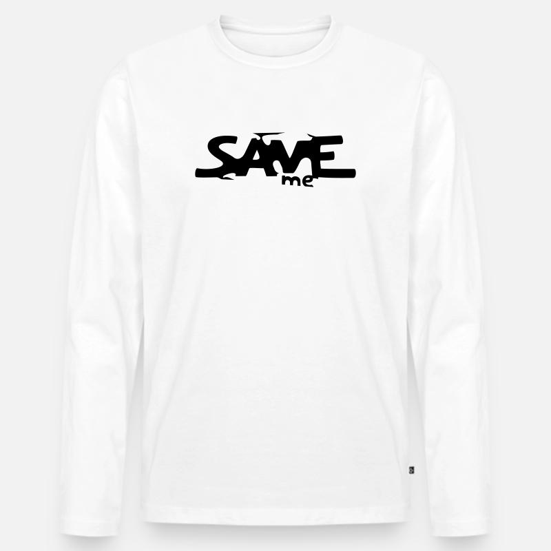 Save me - Männer Premium Bio Langarmshirt - Weiß