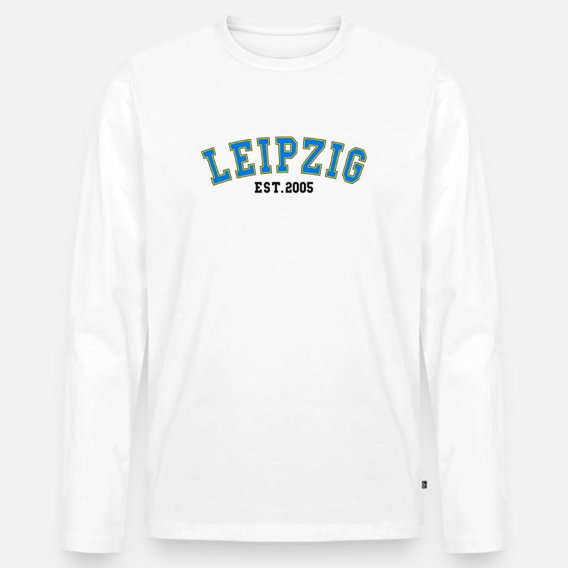 Leipzig Est. 2005 - Männer Premium Bio Langarmshirt - Weiß
