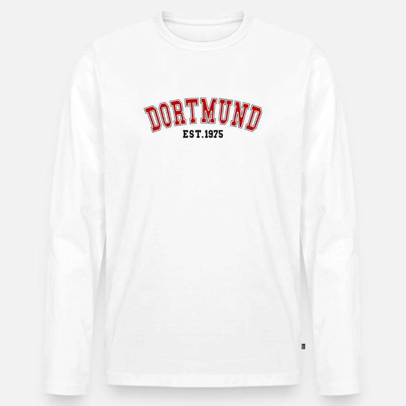 Dortmund Est. 1975 - Männer Premium Bio Langarmshirt - Weiß